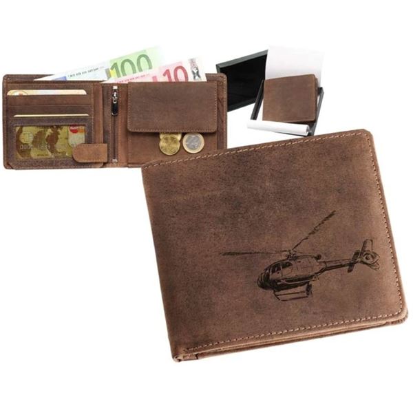 Leather wallet Helicopter