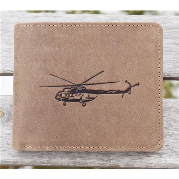Leather wallet Helicopter Mi-8