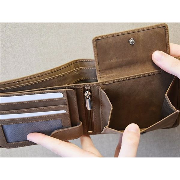 Leather wallet Helicopter Mi-8