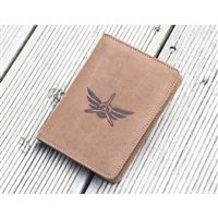 Pilot Licence Cover Wings brown