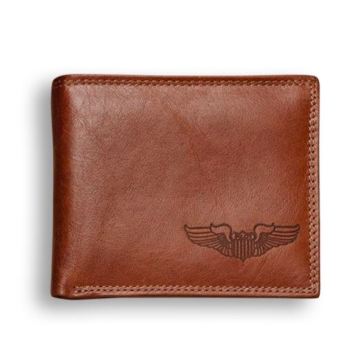 Pilot Wings Leather Wallet, brown