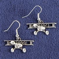 Biplane Earrings silver