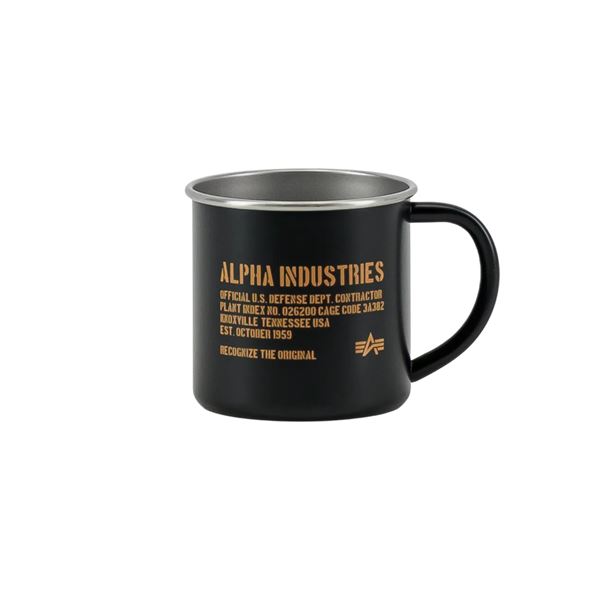 Alpha Industries Plechový hrnek Alpha, černý