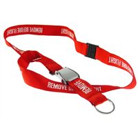 Šňůrka na krk REMOVE BEFORE FLIGHT červená