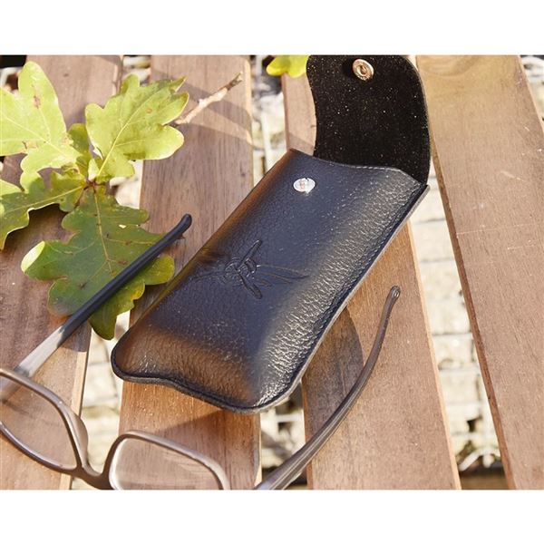 Kožené pouzdro na brýle Křídla černé