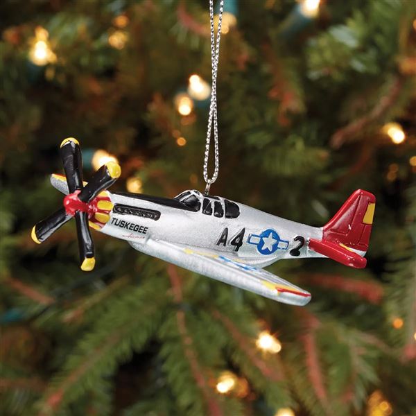 Tuskegee Airmen P-51 Mustang Christmas Ornament