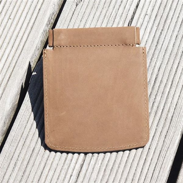 Leather Coin and Card Case Wings brown