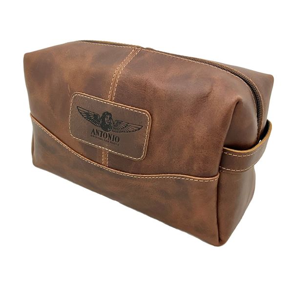 ANTONIO Leather toilet bag AMENITY KIT