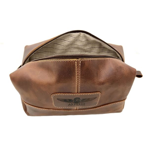 ANTONIO Leather toilet bag AMENITY KIT