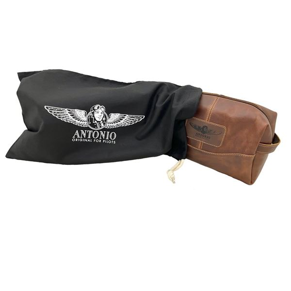 ANTONIO Leather toilet bag AMENITY KIT