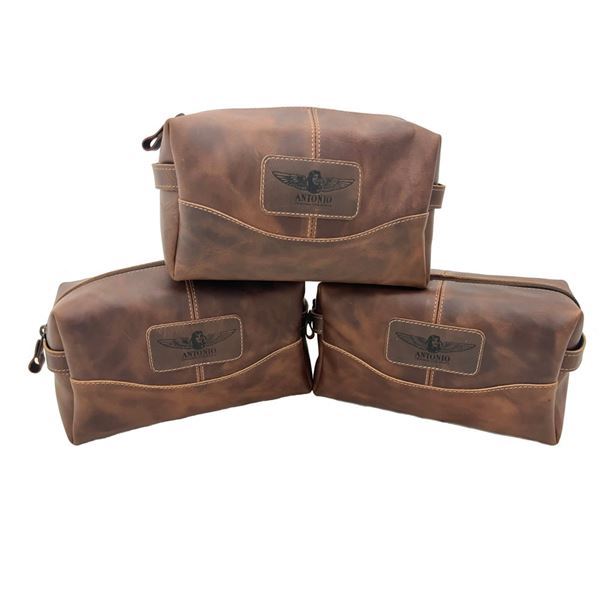 ANTONIO Leather toilet bag AMENITY KIT