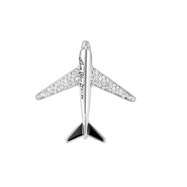 Airplane 02 Brooch Pins, silver