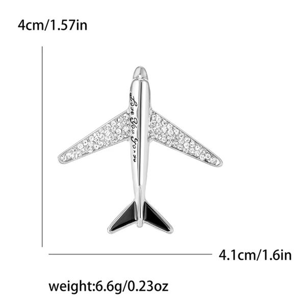 Brož Letadlo 02, stříbrná