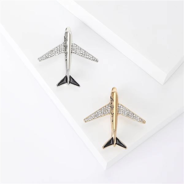 Airplane 02 Brooch Pins, silver