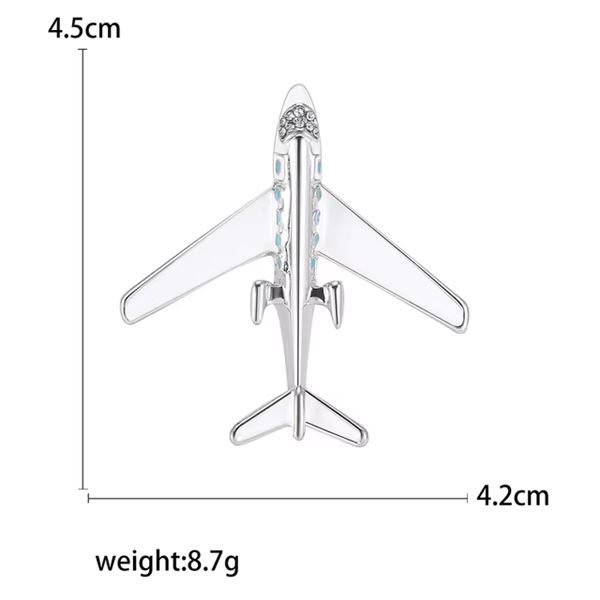 Brož Letadlo 05, stříbrná