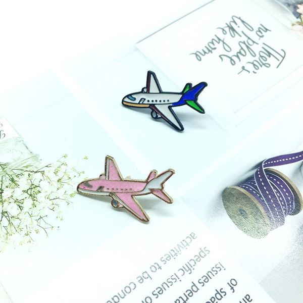 Airplane Brooch Pins - small, blue