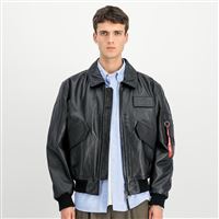 Alpha Industries Leather Jacket CWU Heritage black, L