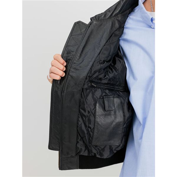 Alpha Industries Leather Jacket CWU Heritage black, L