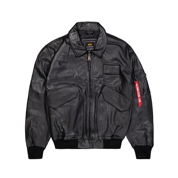 Alpha Industries Leather Jacket CWU Heritage black, L