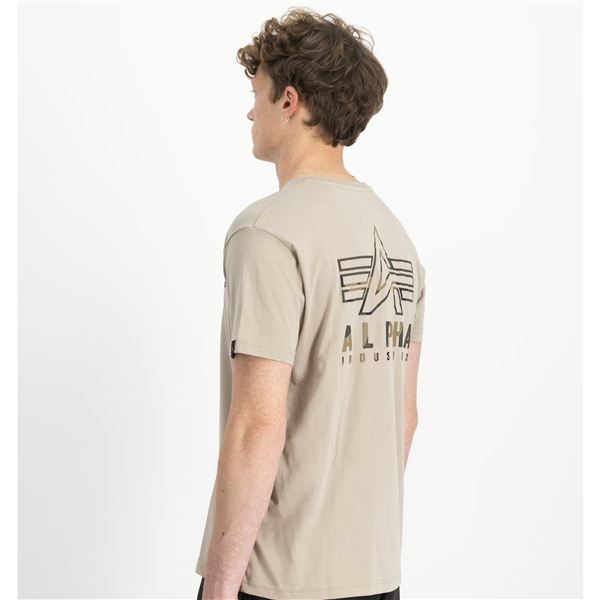 Alpha Industries T-shirt Camo Backprint sand, M