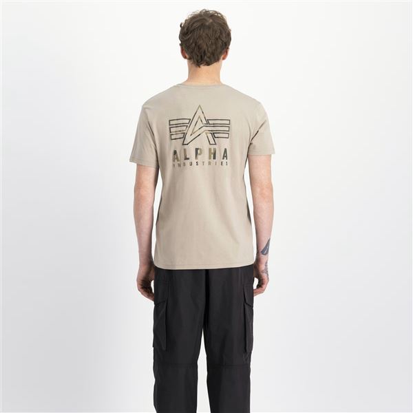 Alpha Industries T-shirt Camo Backprint sand, M