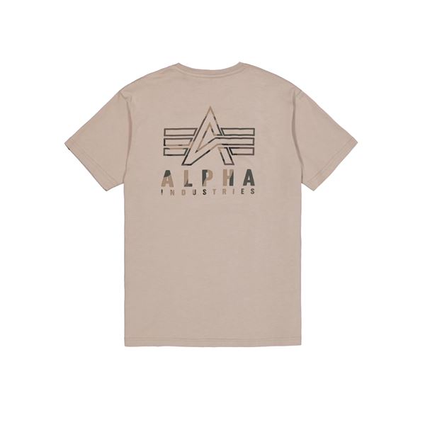 Alpha Industries T-shirt Camo Backprint sand, M