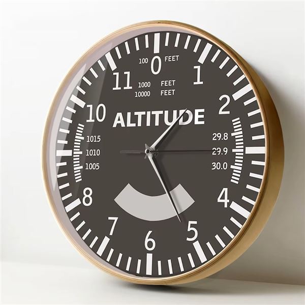 Nástěnné hodiny ALTITUDE černé, dřevěný rám