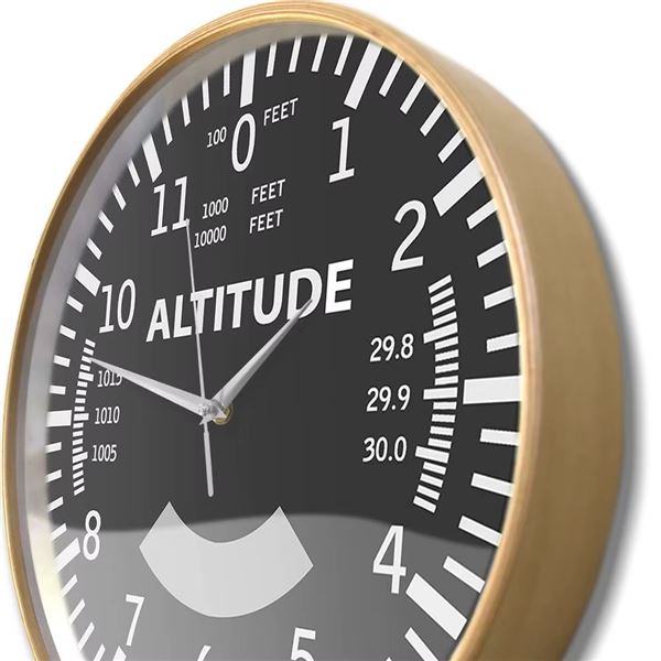 Nástěnné hodiny ALTITUDE černé, dřevěný rám