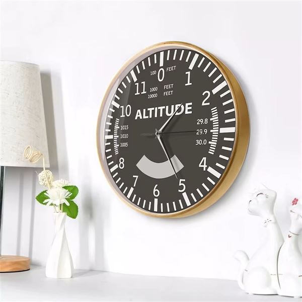 Nástěnné hodiny ALTITUDE černé, dřevěný rám