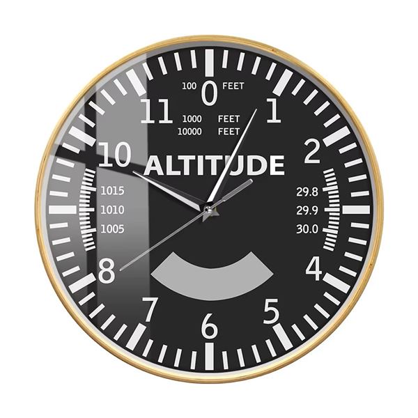 Nástěnné hodiny ALTITUDE černé, dřevěný rám