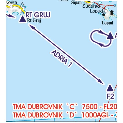 Chorvatsko VFR ICAO mapa 2024