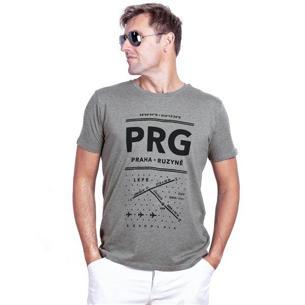EEROPLANE T-shirt Prague Airport Homeage - grey, L