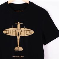 EEROPLANE Tričko Spitfire (zlatá edice) černé, M