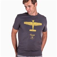 EEROPLANE Tričko Zlín Z-37 Čmelák asfaltová, M EEROPLANE Tričko Zlín Z-37 Čmelák asfaltová, M