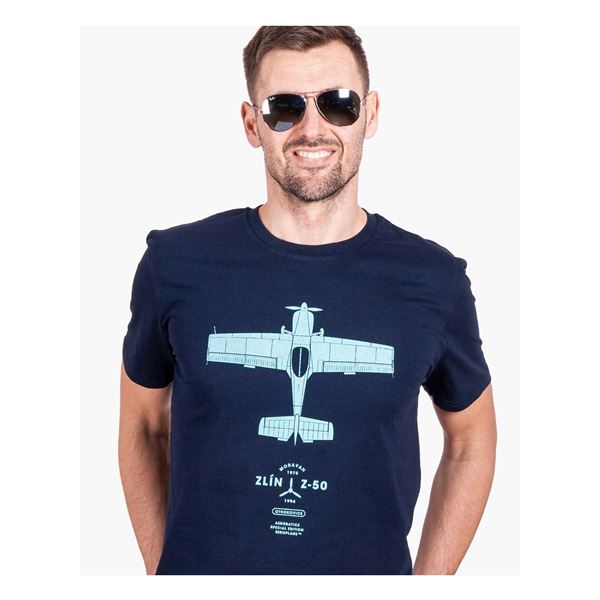 EEROPLANE T-shirt ZLIN Z-50 aerobatic - navy, L