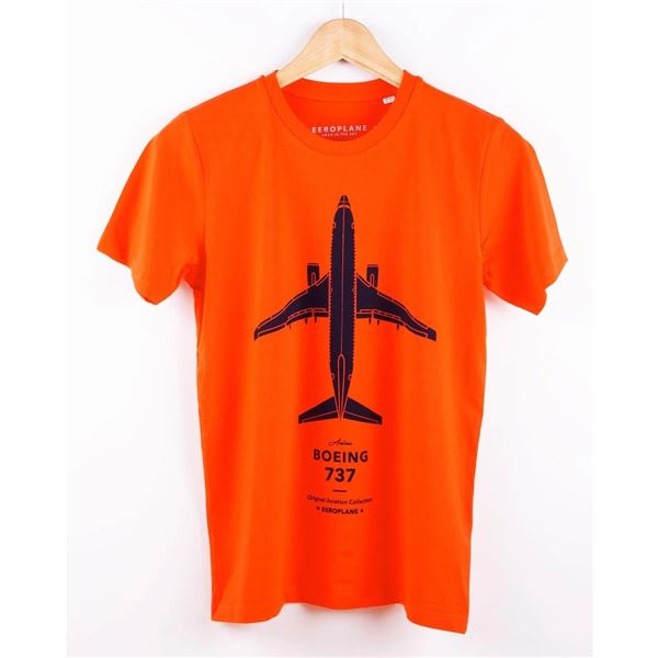 EEROPLANE Dětské tričko Boeing 737 oranžové, 12-14y