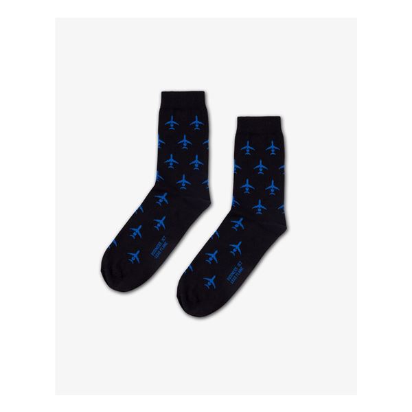 EEROPLANE Jet Socks black - blue plane, 39/42