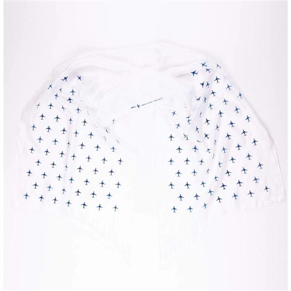 EEROPLANE Hedvábný šál Boeing nebe bílý
