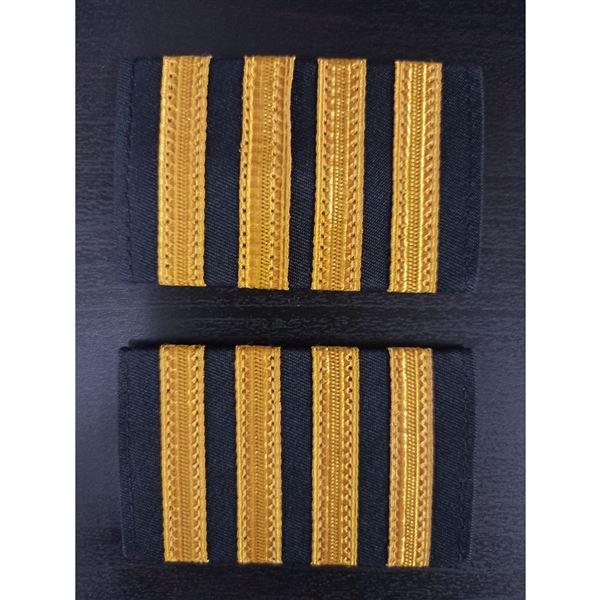 Embroidery Epaulettes 4 Bar Gold - large, Pair