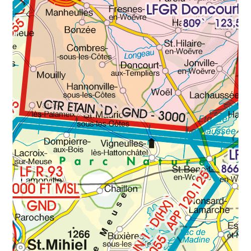 Francie Jihovýchod VFR mapa 2024