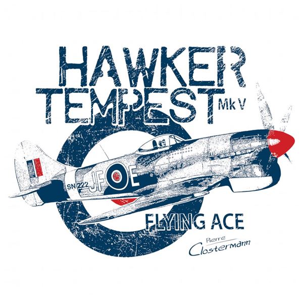 ANTONIO Tričko s RAF stíhačkou HAWKER TEMPEST, XL
