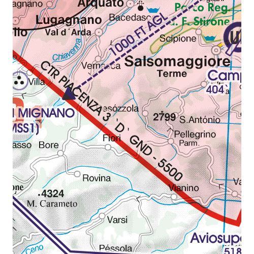 Itálie Sever VFR mapa 2024