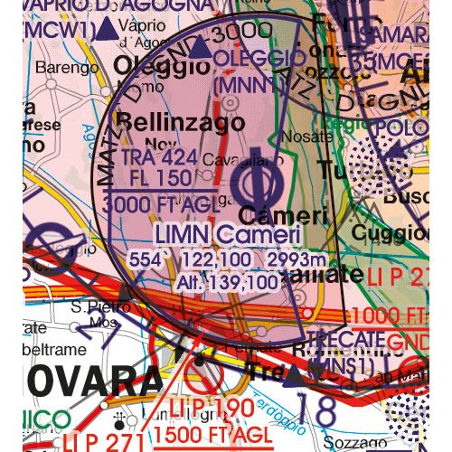 Itálie Západ VFR mapa 2024