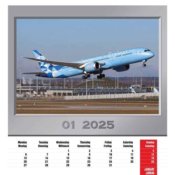 Airplanes calendar 2025