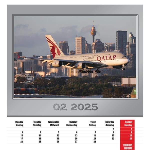 Airplanes calendar 2025