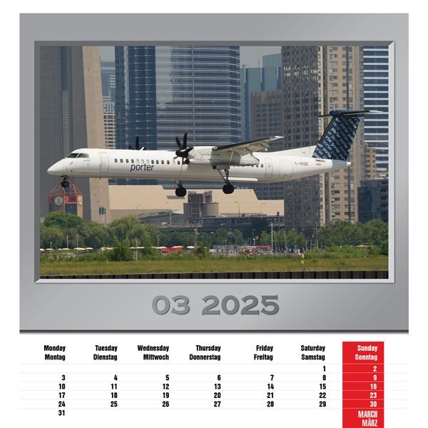 Airplanes calendar 2025