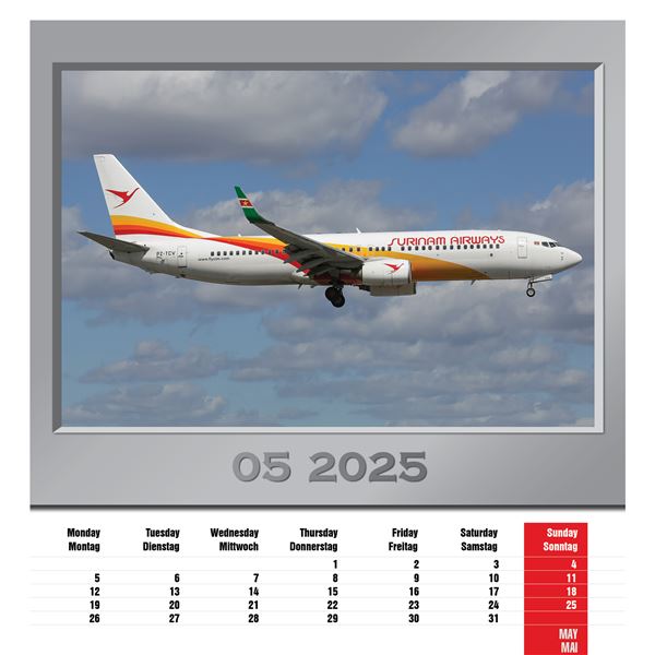 Airplanes calendar 2025