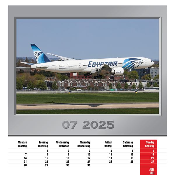 Airplanes calendar 2025