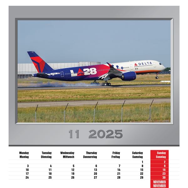 Airplanes calendar 2025