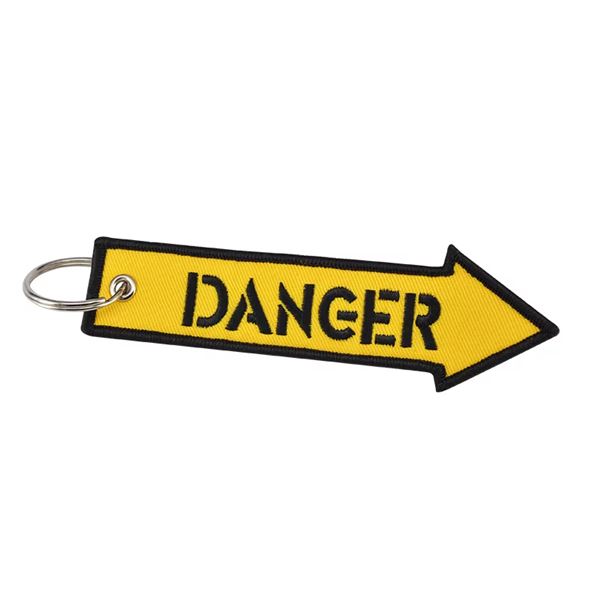 Keyring DANGER yellow